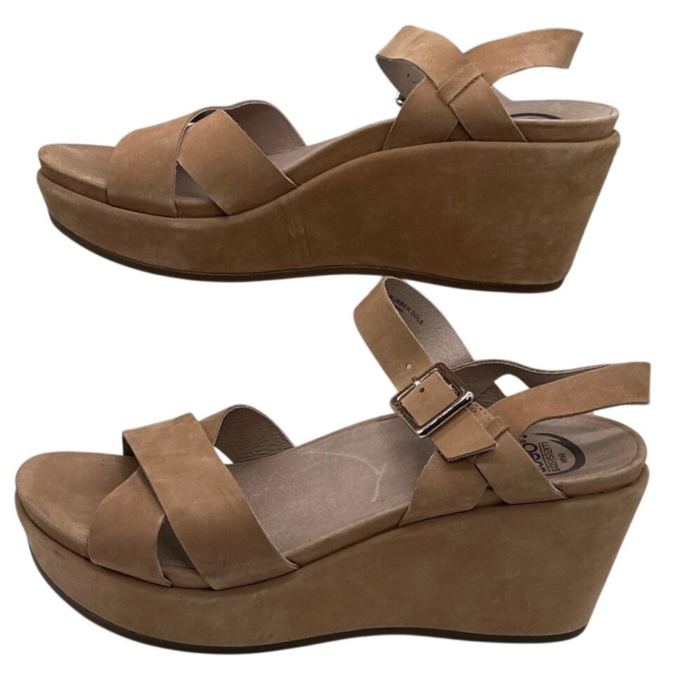 ABEO Hana Tan Wedge Comfort Sandals Sz 9N 3” Arch Support Neutral BIO System - Picture 2 of 11